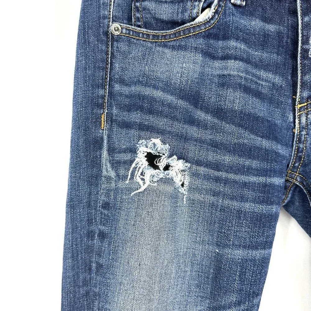Rag & Bone Dre Low-Rise Slim Boyfriend Jeans Phoenix‎ Distressed Wash Size 25